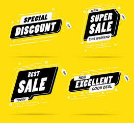 Wall Mural - Set of super sales vector layouts. Special offer with motion effect, modern trendy style. Eps 10 vector