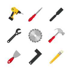 Sticker - bundle of nine tools set icons