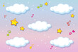 © GraphicsRF - Blank clouds on pastel sky background with melody theme
