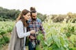 © Westend61 - Couple examining grape plants at vineyard against clear sky
