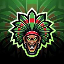 Tribal Chief Head Esport Mascot Logo