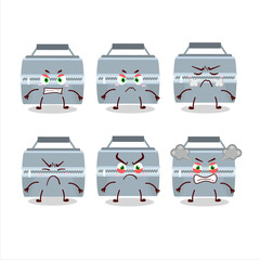 Sticker - Grey lunch box cartoon character with various angry expressions