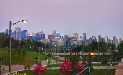 cityscape at dawn