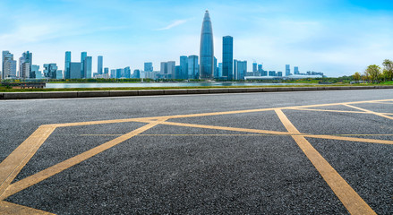 Wall Mural - city road through modern buildings in China