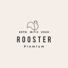 Rooster Arrow Hipster Vintage Logo Vector Icon Illustration