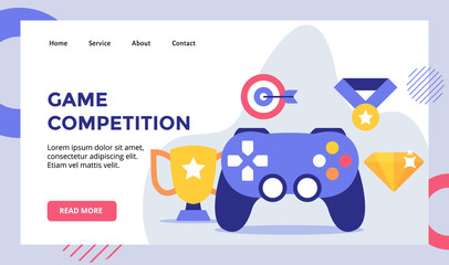 Wall Mural - game competition joystick campaign for web website home homepage landing page template banner flyer 