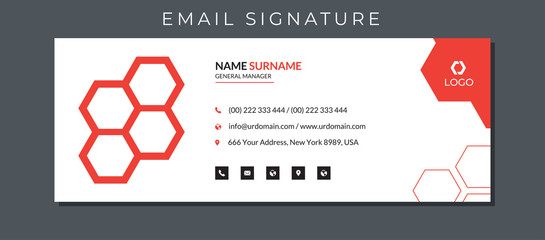 Wall Mural - Business email signature with an author photo place modern layout