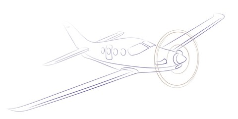 Poster - The Sketch of a passenger airliner.

