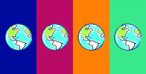 Globe sketch. Isolated on a background