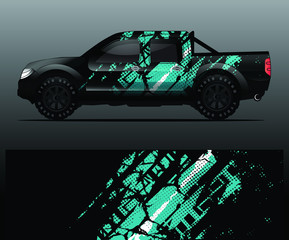 truck and vehicle Graphic vector. Racing background for vinyl wrap and decal