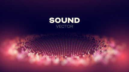 Wall Mural - Sound wave vector. Audio data background. Techno glitch art