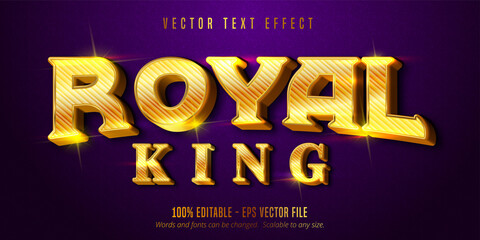 Wall Mural - Royal king text, shiny gold style editable text effect