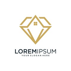 Wall Mural - diamond and house logo design template