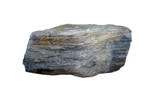 Gneiss And Schist Rock Isolated On A White Background. Metamorphic Rock.