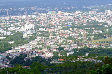 Poster - aerial view of the city of chiang mai northern thailand