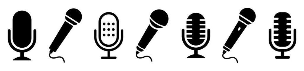 microphone icon set. different microphone collection. vector