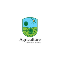 Wall Mural - agriculture wheat logo template design vector