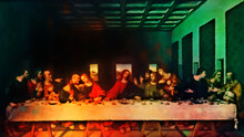 Abstract Watercolor Of The Lord's Supper 