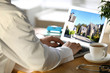 © New Africa - Real estate agency online service. Doctor choosing new house via laptop, closeup