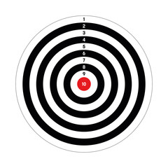 Poster - Black target with red point in the centre. Hunting, shooting sport or achievement symbol. Simple vector icon