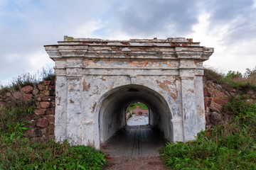 Passage in an old ruined arch