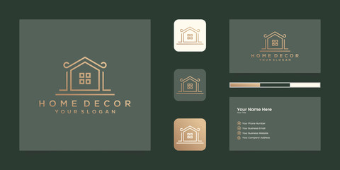 Wall Mural - Logo modern home for construction, home, real estate, building, property. minimal awesome trendy professional logo design template and business card design