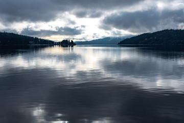 Lake Coeur D'Alene on a Morning in Late Fall, Idaho