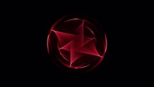 Futuristic Abstract Geometric Graphic Red Sphere Symmetric Seamless Loop Footage With Alpha Channel For Your Abstract Science, Technology, Event, Concert, Music Videos, Video Art, Holiday Show, Party.
