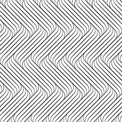 Wall Mural - vector seamless pattern. background wavy line. modern waves texture. intricate pipple curly stripe. 