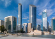 Abu Dhabi city downtown and landmarks | World Trade Center iconic towers and the Mall 