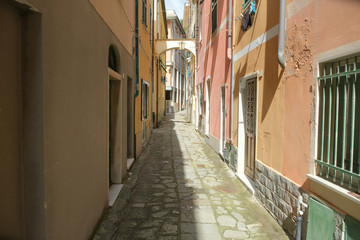 Il centro storico di Moneglia, in provincia di Genova.