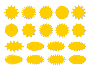 Wall Mural - Starburst sticker set - collection of special offer sale round and oval sunburst labels and buttons.