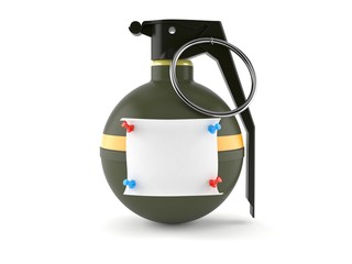 Wall Mural - Hand grenade with note