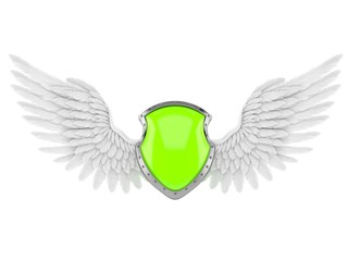 Sticker - Protective shield with angel wings