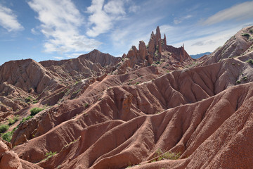 Wall Mural - Rock formations known as Fairy Tale Castle, near the town of Kaji Say, Issyk Kul Lake, Kyrgyzstan