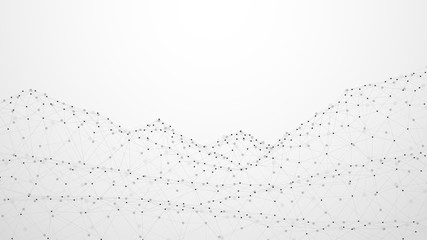 Wall Mural - abstract plexus network connection science and technology. mountain shape background. vector illustr