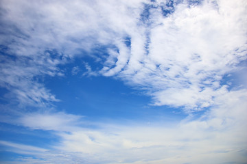 Blue sky with white cloud gentle nature background