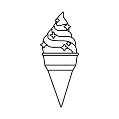 Sticker - sweet ice cream cone line style