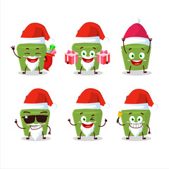 Canvas Print - Santa Claus emoticons with green drink bottle cartoon character