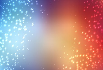 Light Blue, Red vector texture with milky way stars. Glitter abstract illustration with colorful cosmic stars. Smart design for your business advert.