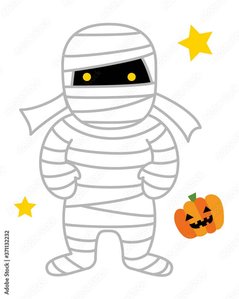 ミイラ男 ハロウィンのモンスターのイラスト の Stock ベクター