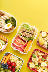 Wall Mural - School lunchbox with healthy meal