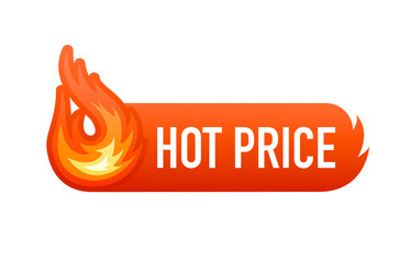 Fire hot price. Vector design element. Red banner vector. Special offer badge. Modern promotion template. Summer sale banner template. Vector illustration.