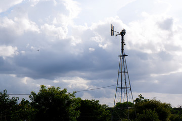 weather vane tower isolated in nature