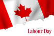 Canada Labour Day banner. Canadian flag background. National workers holiday concept. Vector illustration.