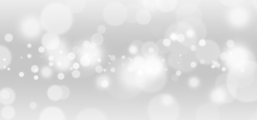 white lights bokeh, defocus glitter blur on gray background. illustration.