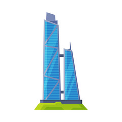 Sticker - Modern Downtown Skyscraper, City Building Glass Facade Vector Illustration