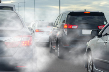 Car exhaust smoke