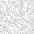 Seamless circuit board. Digital technology electrical scheme printed motherboard computer chip electronic equipment pattern vector texture. Motherboard hardware, circuit scheme processor illustration