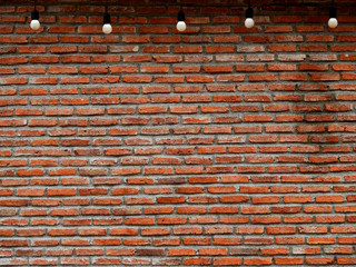 Poster - old brick wall with hanging light bulb